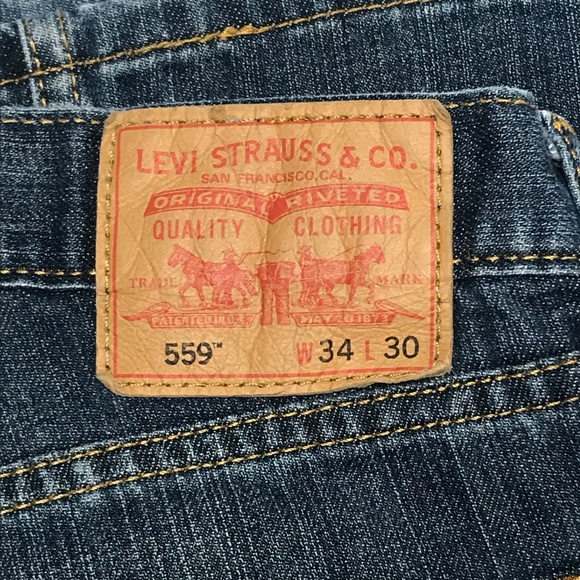 LEVI'S 559 JEANS W34 L30  REGULAR FIT, STRAIGHT LEG (#L82) - Picture 5 of 7